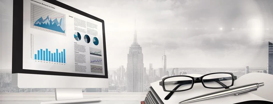 Composite image of business interface Stock Illustration