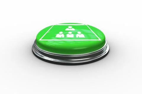 Composite image of business people in computer tab graphic on button Stock Illustration
