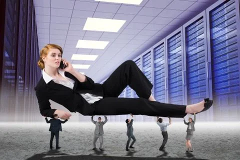 Composite image of business people supporting boss Stock Illustration