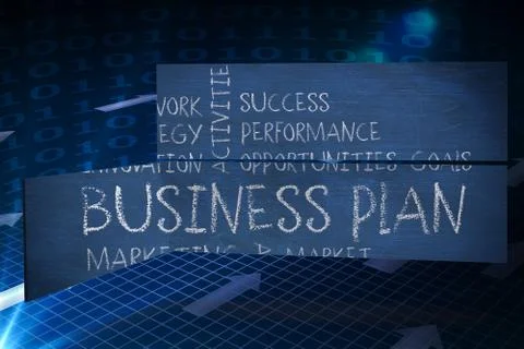 Composite image of business plan on abstract screen 스톡 일러스트