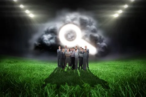 Composite image of business team looking at camera 스톡 일러스트