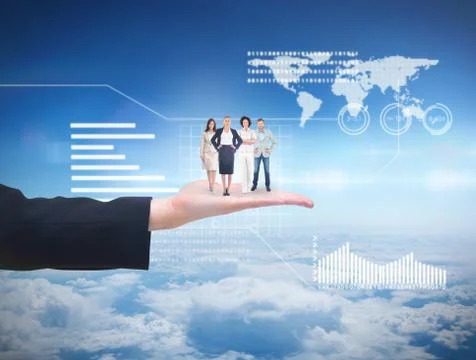Composite image of business team looking at camera 스톡 일러스트
