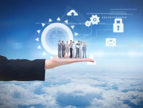 Composite image of business team looking at camera 스톡 일러스트