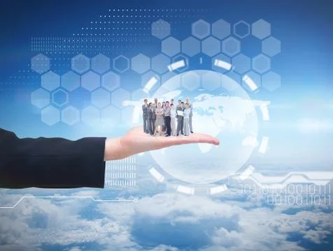 Composite image of business team looking at camera Stock Illustration