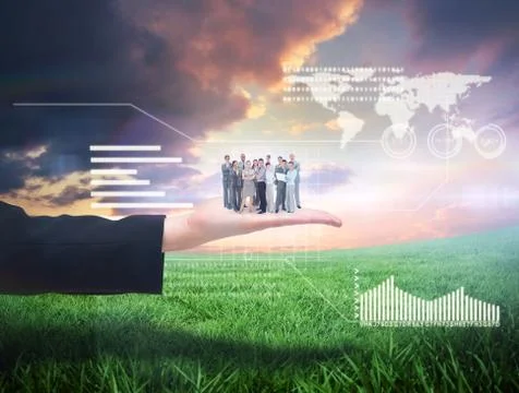 Composite image of business team looking at camera Stock Illustration