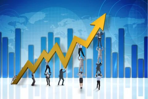 Composite image of business teamwork Stock Illustration