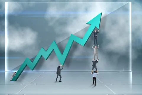 Composite image of business teamwork Stock Illustration