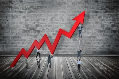 Composite image of business teamwork Stock Illustration