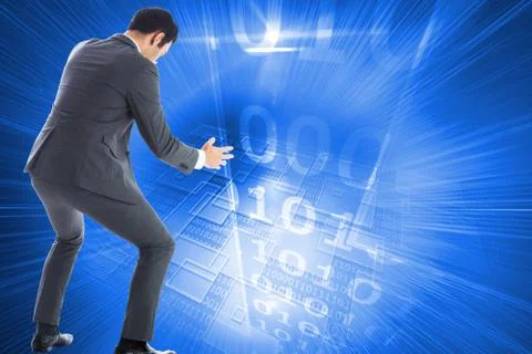 Composite image of businessman catching 스톡 일러스트