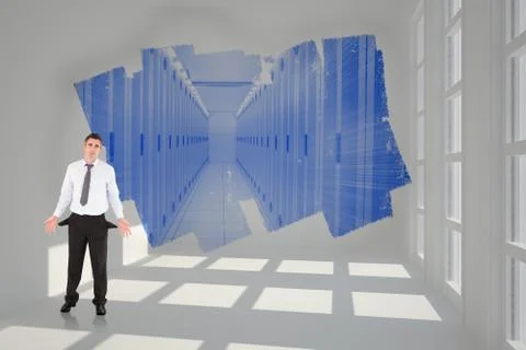 Composite image of businessman with empty pockets Stock Illustration