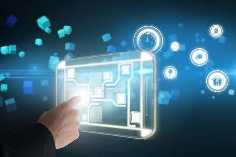 Composite image of businessman gesturing 3d Stock Photos