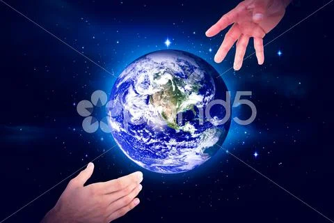 Composite Image Of Businessman Holding Hand Out In Presentation