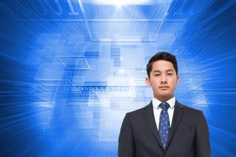 Composite image of businessman looking at camera Stock Illustration