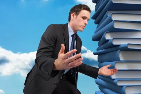 Composite image of businessman posing with arms out Stock Illustration