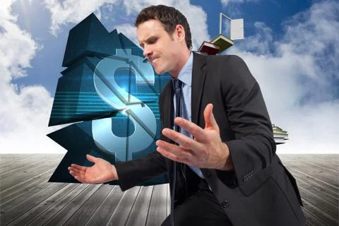 Composite image of businessman posing with arms out Stock Illustration
