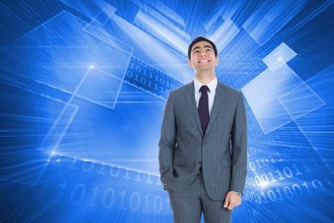 Composite image of businessman standing Stock Illustration