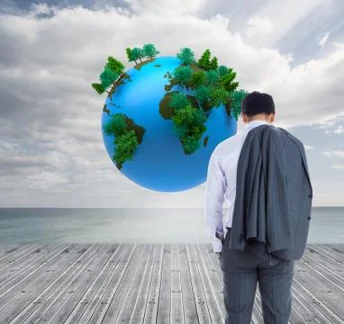 Composite image of businessman standing Stock Illustration
