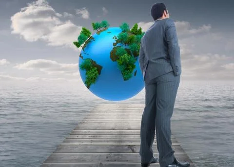 Composite image of businessman standing Stock Illustration