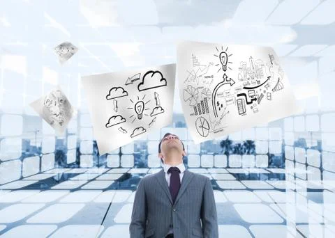 Composite image of businessman standing Ilustración de archivo