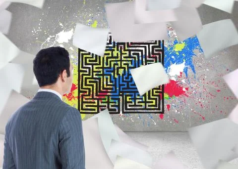 Composite image of businessman standing Stock Illustration