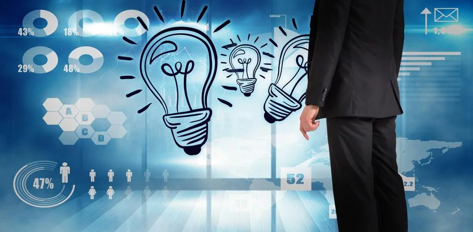 Composite image of businessman standing Stock Illustration