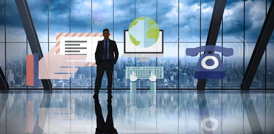 Composite image of businessman standing Stock Illustration