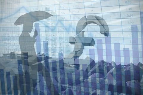 Composite image of businessman stepping Stock Illustration