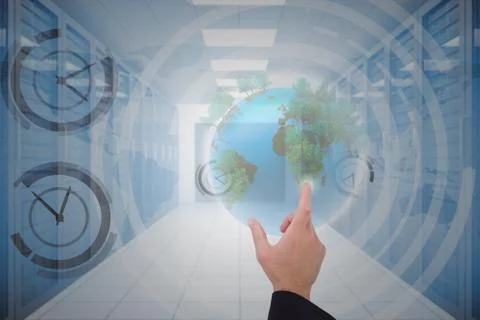 Composite image of businessmans hand presenting Stock Illustration