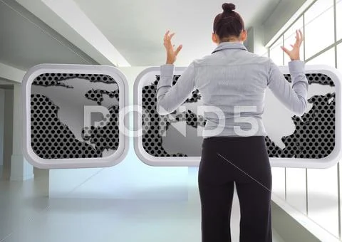 Composite image of businesswoman gesturing Stock Illustration