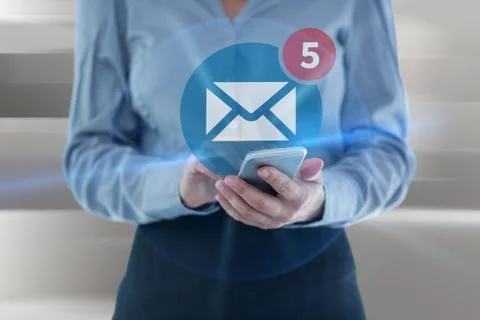 Composite image of businesswoman using smart phone 스톡 일러스트