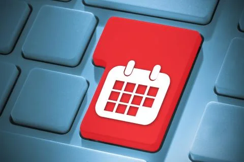 Composite image of calendar on enter key Illustrazione stock