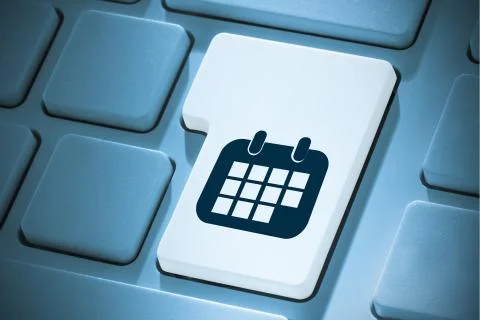Composite image of calendar on enter key Stock Illustration