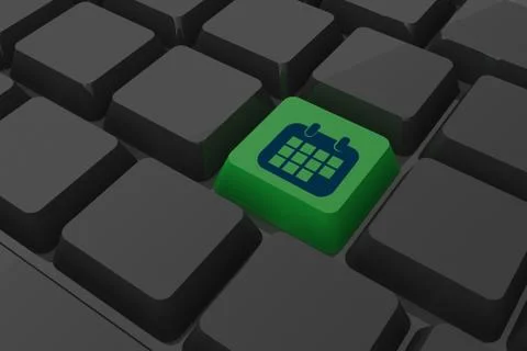 Composite image of calendar on key Stock Illustration