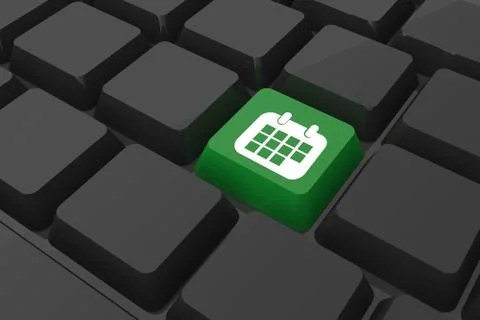 Composite image of calendar on key Stock Illustration