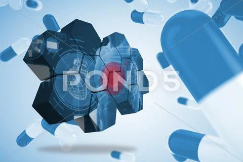 Composite image of caridac diagram on abstract screen Stock Illustration