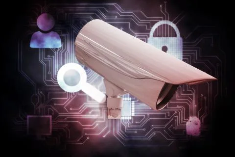 Composite image of cctv camera Stockillustratie