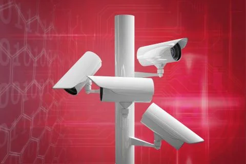 Composite image of cctv camera Stockillustratie