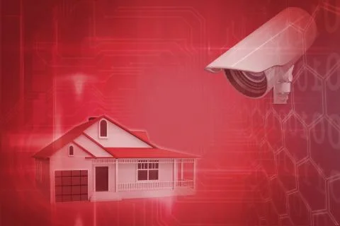 Composite image of cctv camera Stock Illustration