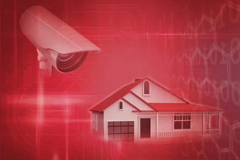 Composite image of cctv camera Ilustración de archivo