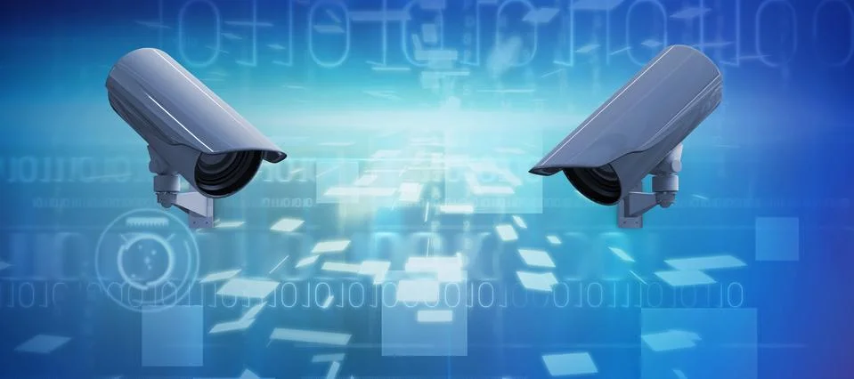 Composite image of cctv camera Stockillustratie