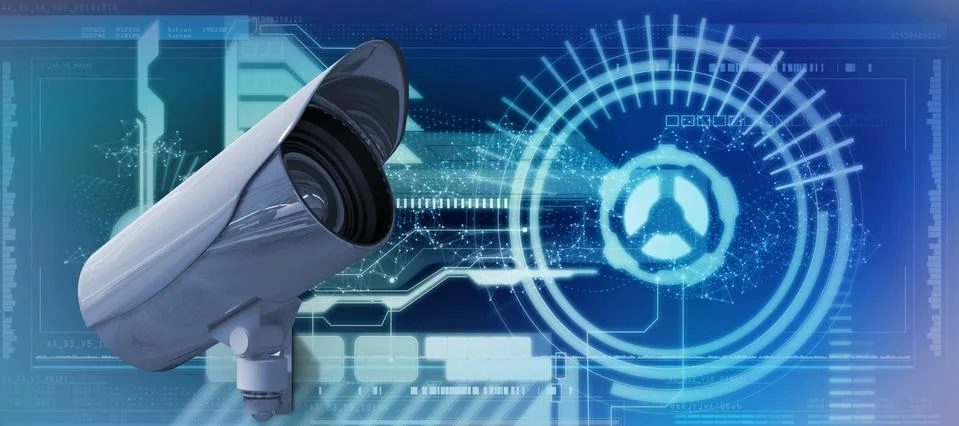 Composite image of cctv camera Stockillustratie