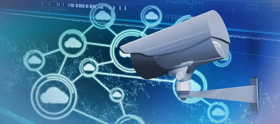 Composite image of cctv camera Stockillustratie