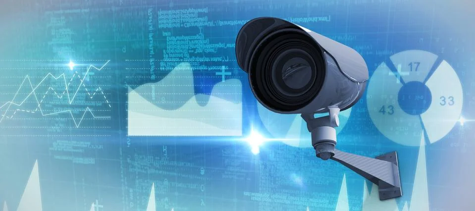 Composite image of cctv camera Stockillustratie