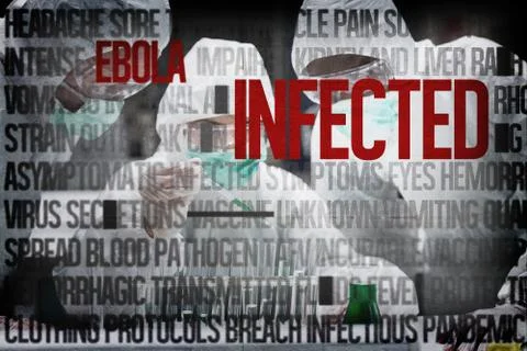 Composite image of chemist adding green liquid to test tubes with two other Illustrazione stock