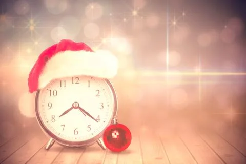 Composite image of christmas clock Illustrazione stock