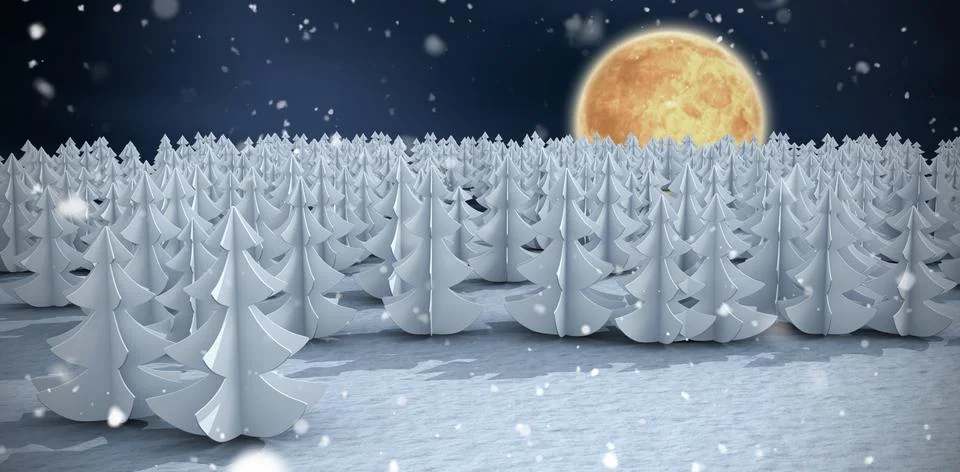 Composite image of christmas trees at forest Stock Illustration
