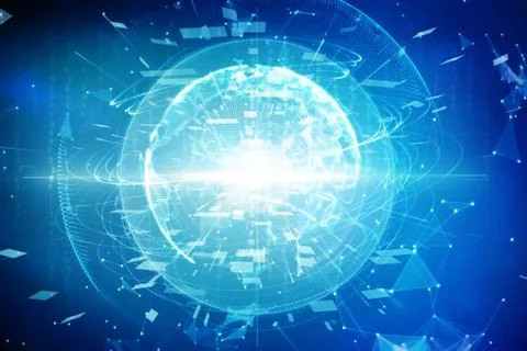 Composite image of circle against binary coding over black background 3d Stockillustratie