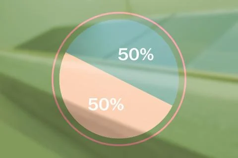 Composite image of circle divided into two parts Stock Illustration