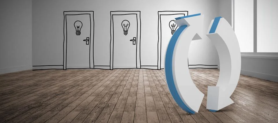 Composite image of circular arrow reset button Stock Photos