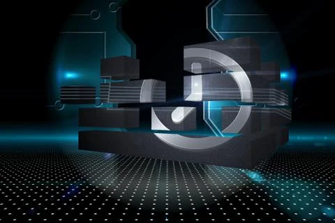 Composite image of clock graphic on abstract screen Stock Illustration